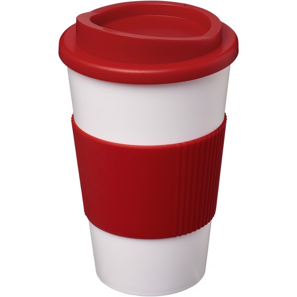 Termo hrnek s rukojetí Americano® 350 ml - Bílá / Červená s efektem námrazy