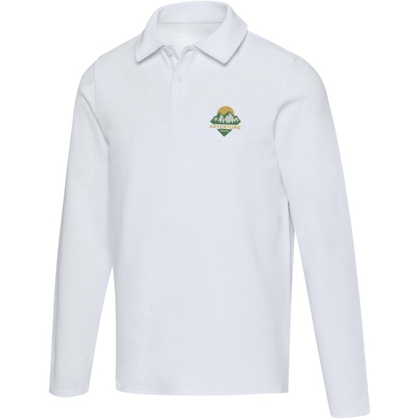 Apollo long sleeve unisex polo - White / 3XS
