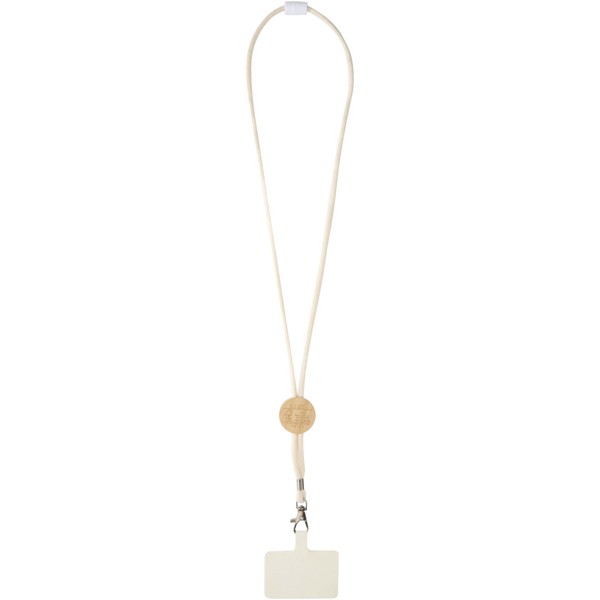 Adhab smartphone lanyard with bamboo details - White