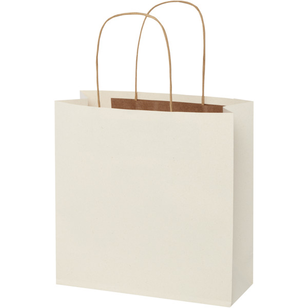 Agricultural waste 150 g/m2 paper bag with twisted handles - 24 x 9 x 24 cm