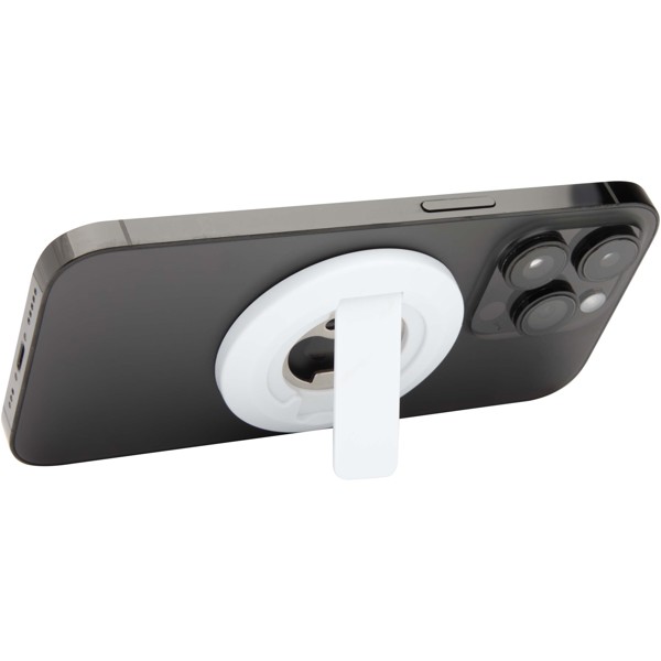 Ain recycled plastic magnetic phone stand with bottle opener - White