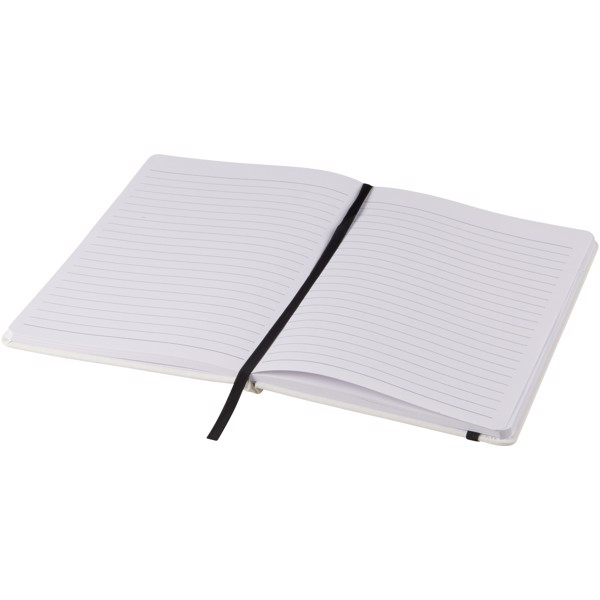 Spectrum A5 white notebook with coloured strap - White / Black