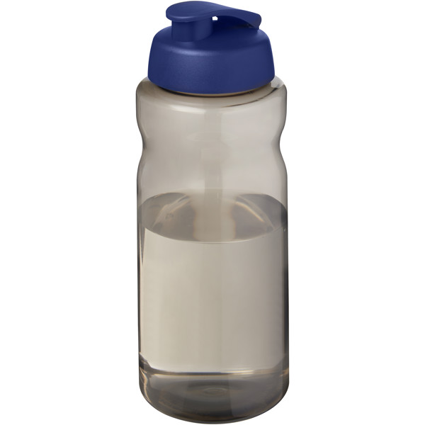 H2O Active® Eco Big Base 1 litre flip lid sport bottle - Charcoal / Blue