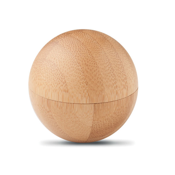 Lip balm in round bamboo case Soft Lux