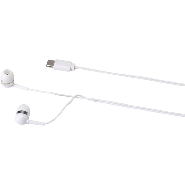 Dofida wired Type-C earbuds with recycled plastic storage box - White
