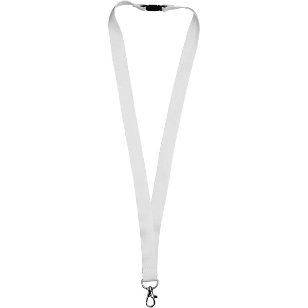 Julian Bambus Lanyard mit Sicherheitsclip - weiss