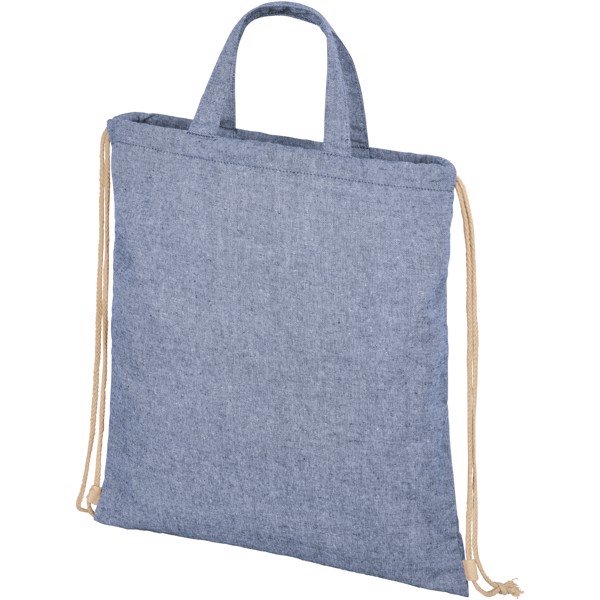 Pheebs 210 g/m² recycled drawstring bag 6L - Heather Blue