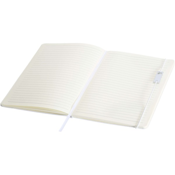 Legato Elegance A5 hard cover notebook and rollerball pen set - White / White