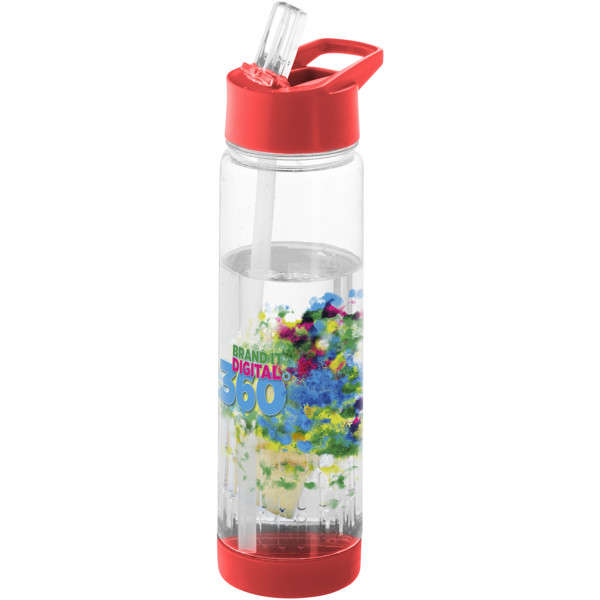 Tutti-frutti 740 ml Tritan™ infuser sport bottle - Transparent / Red