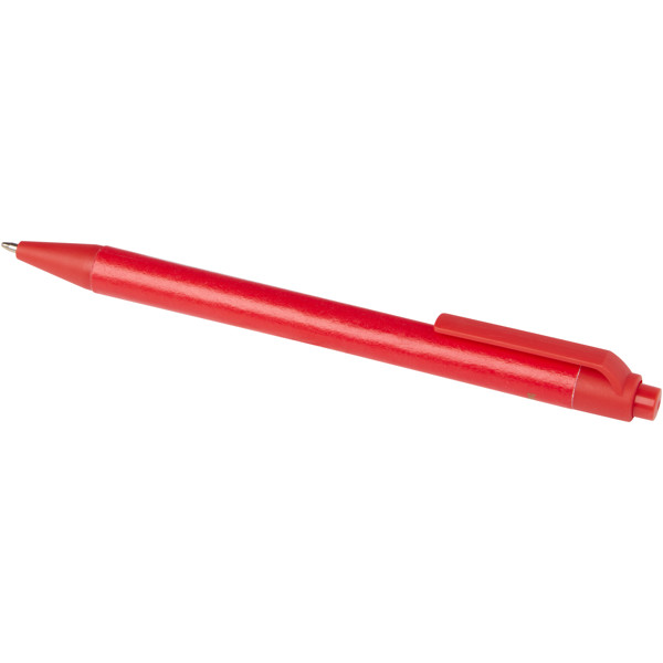 Chartik monochromatic recycled paper ballpoint pen with matte finish (black ink) - Red