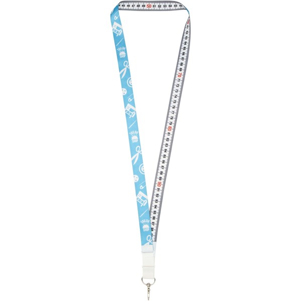 Isla 1-metre recycled PET sublimation lanyard with safety breakaway - White / White / White