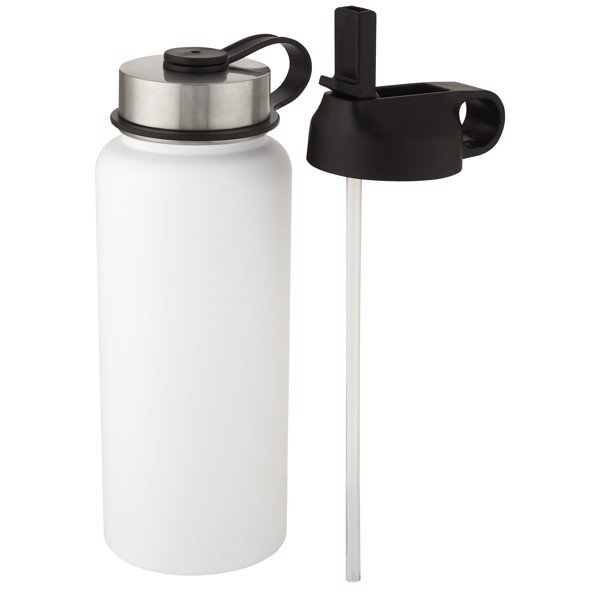 Supra 1 L copper vacuum insulated sport bottle with 2 lids - White