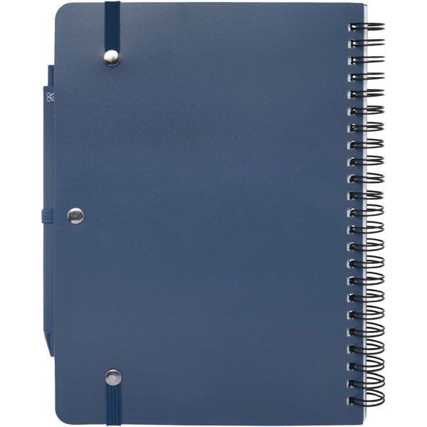 Thalaasa A5 ocean-bound hard cover notebook with ballpoint pen (black ink) - Ocean Blue