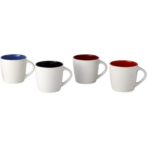 Taza de cerámica de 340 ml "Aztec" - Blanco / Rojo