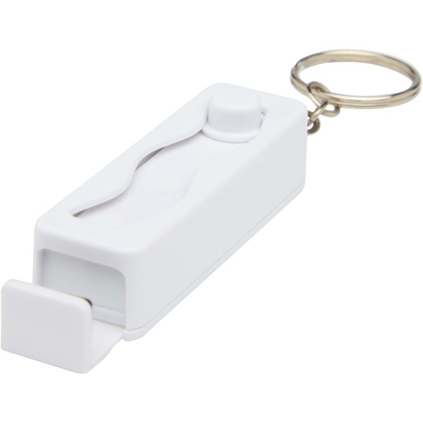 Aggia recycled plastic phone stand with fidget toy - White
