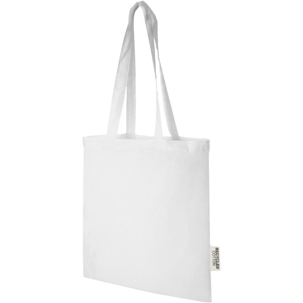 Madras 140 g/m2 GRS recycled cotton tote bag 7L - White