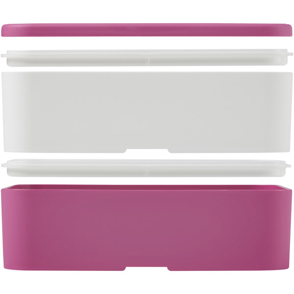 MIYO 700+700 ml double layer lunch box - Pink / White / White