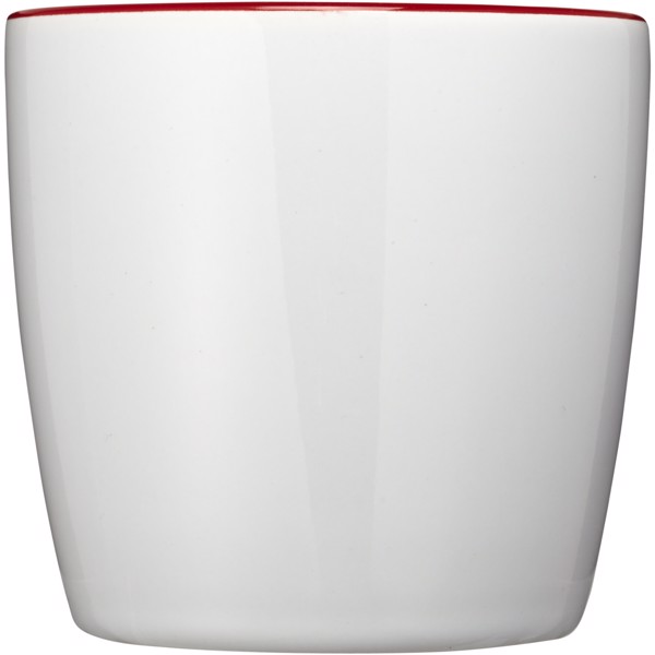 Taza de cerámica de 340 ml "Aztec" - Blanco / Rojo