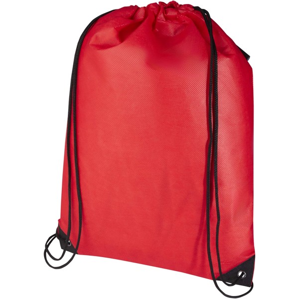 Evergreen GRS recycled non-woven drawstring bag 5L - Red