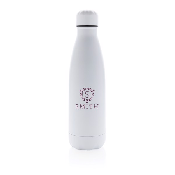 Solid colour vacuum stainless steel bottle 500 ml - White