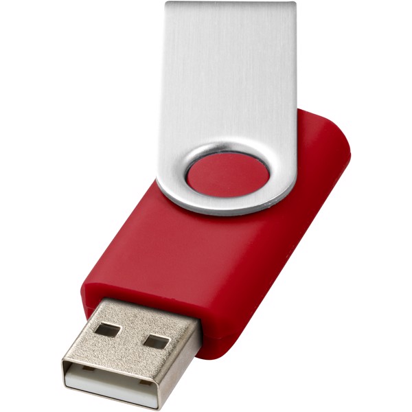 USB disk Rotate-basic, 8 GB - Červená s efektem námrazy / Stříbrný