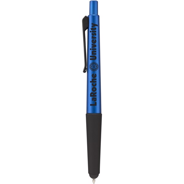 Gummy stylus ballpoint pen with soft-touch grip