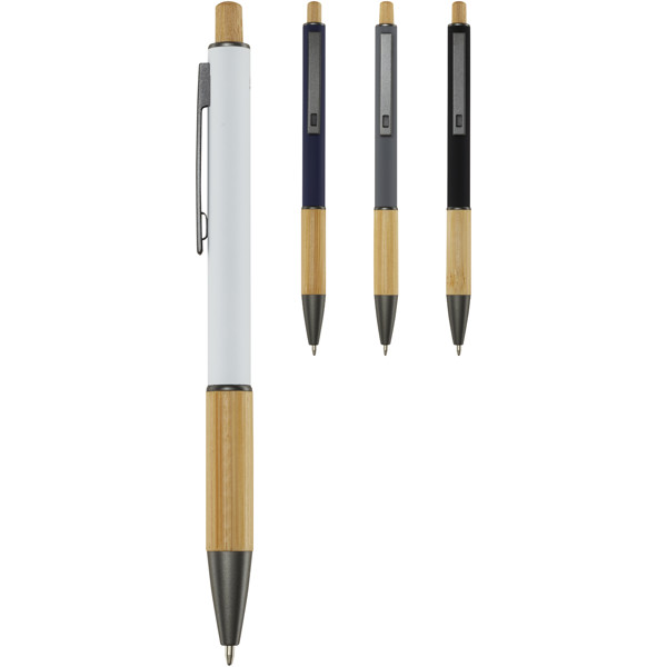 Darius recycled aluminium ballpoint pen (black ink) - White
