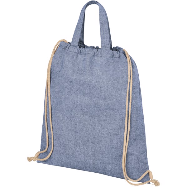 Mochila de cuerdas de algodón reciclado de 210 g/m² "Pheebs" - Azul mezcla