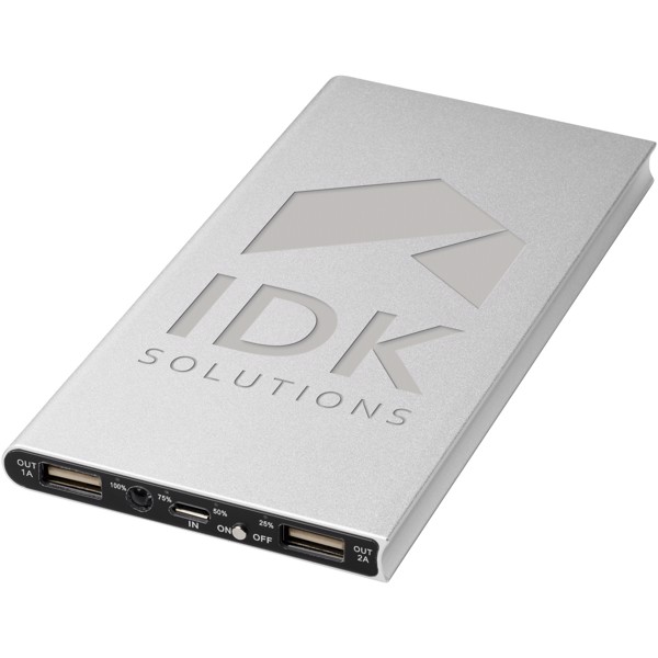 Plate 8000 mAh aluminium power bank - Silver