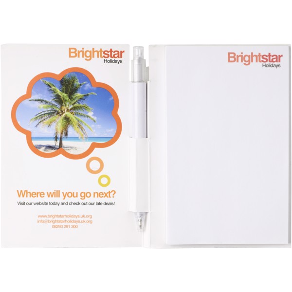 Essential conference pack A5 notepad and pen - White / Transparent clear
