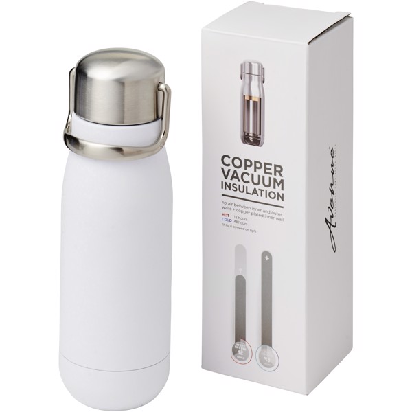 Yuki 350 ml copper vacuum insulated sport bottle - White