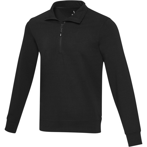Tin unisex Aware™ recycled quarter zip sweater - Black / XS