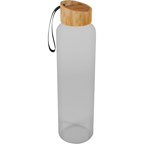 SCX.design D21 550 ml borosilicate glass bottle with recycled silicone sleeve and bamboo lid