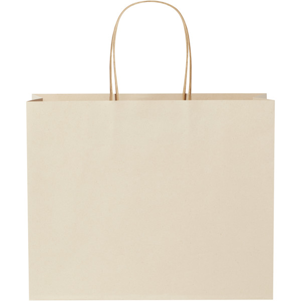 Agricultural waste 150 g/m2 paper bag with twisted handles - 31 x 12 x 25 cm
