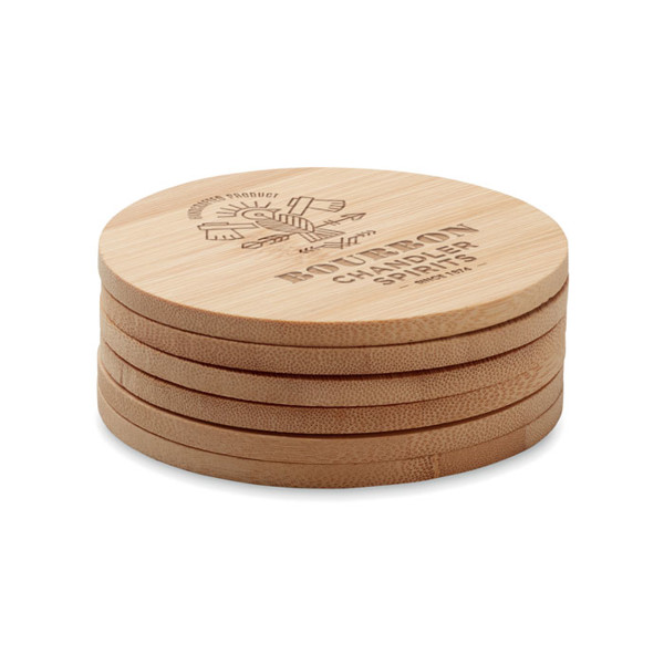 Set of 6 bamboo coasters Bayin Set