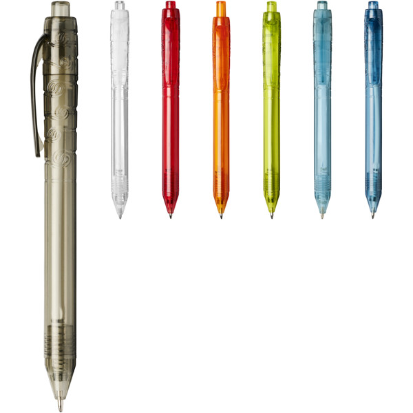 Vancouver recycled PET ballpoint pen (black ink) - Transparent Clear