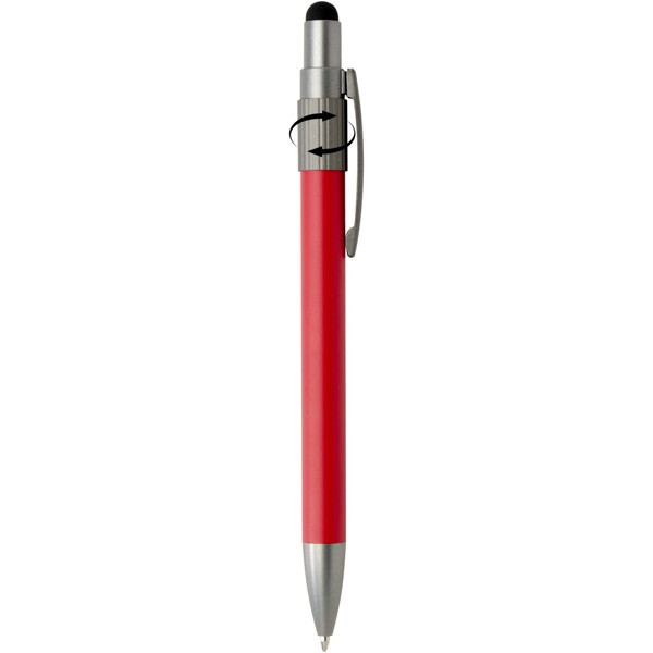 Rill RCS recycled ballpoint pen with stylus and fidget spinner (blue ink) - Red