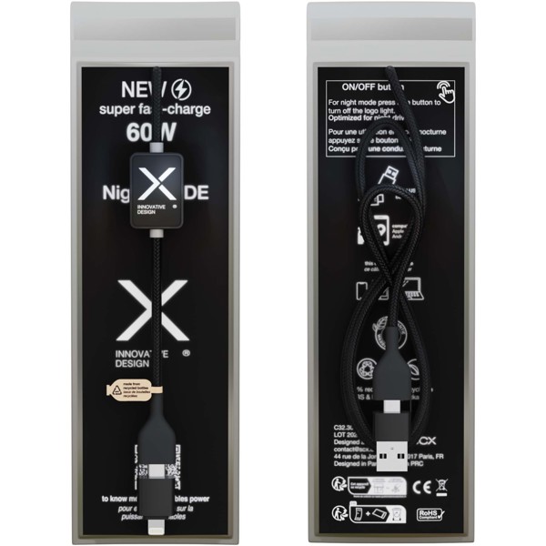 SCX.design C32 60W switch charging cable with light-up logo