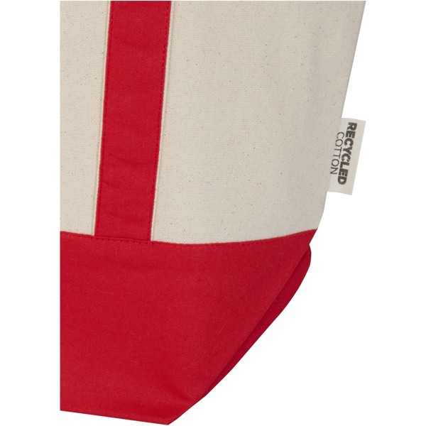Sam 320 g/m² GRS recycled mini cotton tote bag - Red / Natural