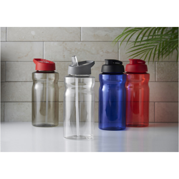 H2O Active® Eco Big Base 1 litre spout lid sport bottle - Charcoal / Red