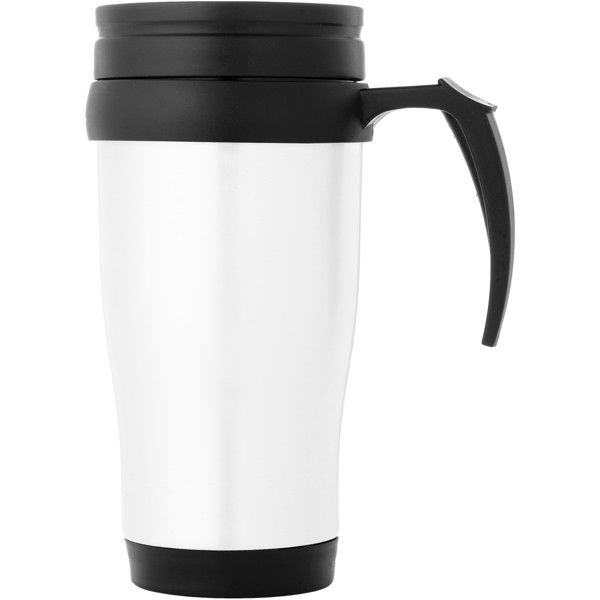 Daytona 400 ml insulated mug - White / Solid black