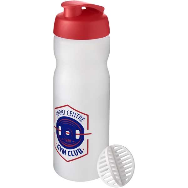 Baseline Plus 650ml šejkrová lahev - Červená s efektem námrazy / Čirá s efektem námrazy
