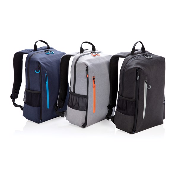 Lima 15.6" RFID & USB laptop backpack - Grey / Orange