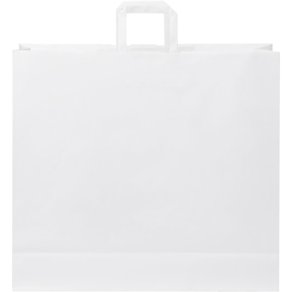 Kraft 90-100 g/m2 paper bag with flat handles - 49.5 x 14 x 44 cm - White