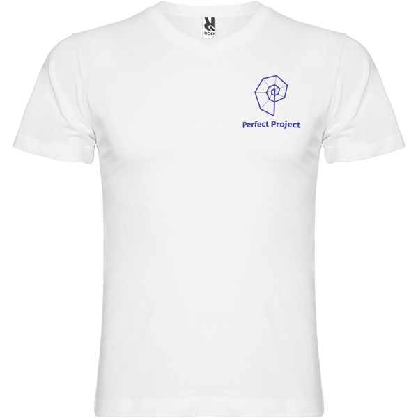 Samoyedo short sleeve men's v-neck t-shirt - White / XL