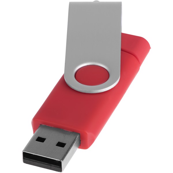 Rotační USB OTG - Červená s efektem námrazy / 1GB