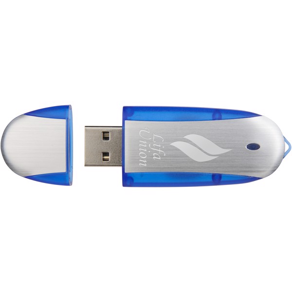 Memoria USB 'OVAL' - Azul oscuro / Plateado / 8GB