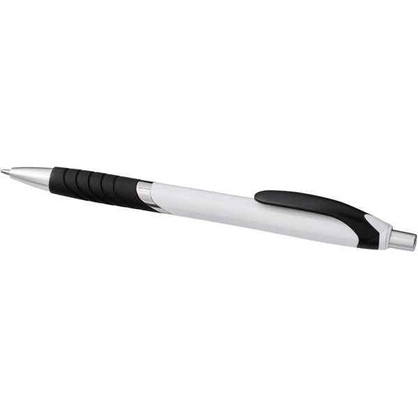 Turbo ballpoint pen with white barrel - White / Solid black