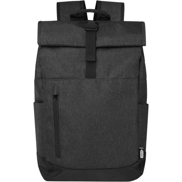 Libra 15.6\" GRS recycled roll-up laptop backpack 12L - Heather Charcoal
