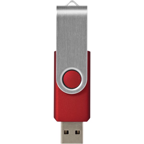 USB disk Rotate-basic, 4 GB - Červená s efektem námrazy / Stříbrný